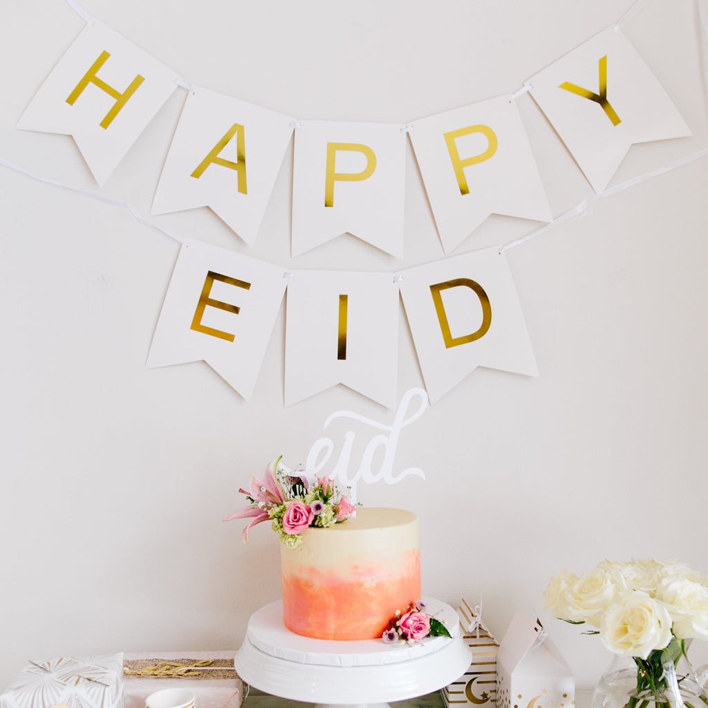 Happy Eid' Fishtail Banner, Eid Banner, Eid Party Decor, Eid gifts and traditions, Islamic holidays, Ramadan fasting, Eid, 