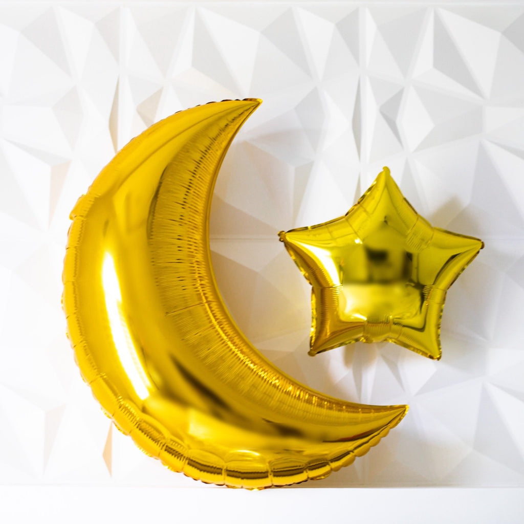 Moonand Star Balloons, Moonand Star Balloons, Decor, Party, Star and moon Balloons, Eid, Ramadan, decor, party, Eid gifts and traditions, Islamic holidays, Ramadan fasting, Eid, Ramadan, Party, Decor, Holiday, Celebrate, Trendy, Elevated style, modern, elegant