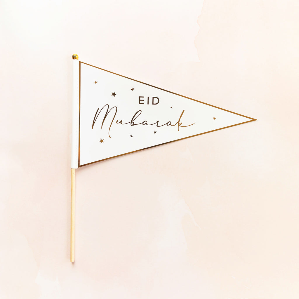 Oversized Eid Mubarak Flag Toppers, Decor, Party, Eid, Ramadan, decor, party, Eid gifts and traditions, Islamic holidays, Ramadan fasting, Eid, Ramadan, Party, Decor, Holiday, Celebrate, Trendy, Elevated style, modern, elegant, Minimal