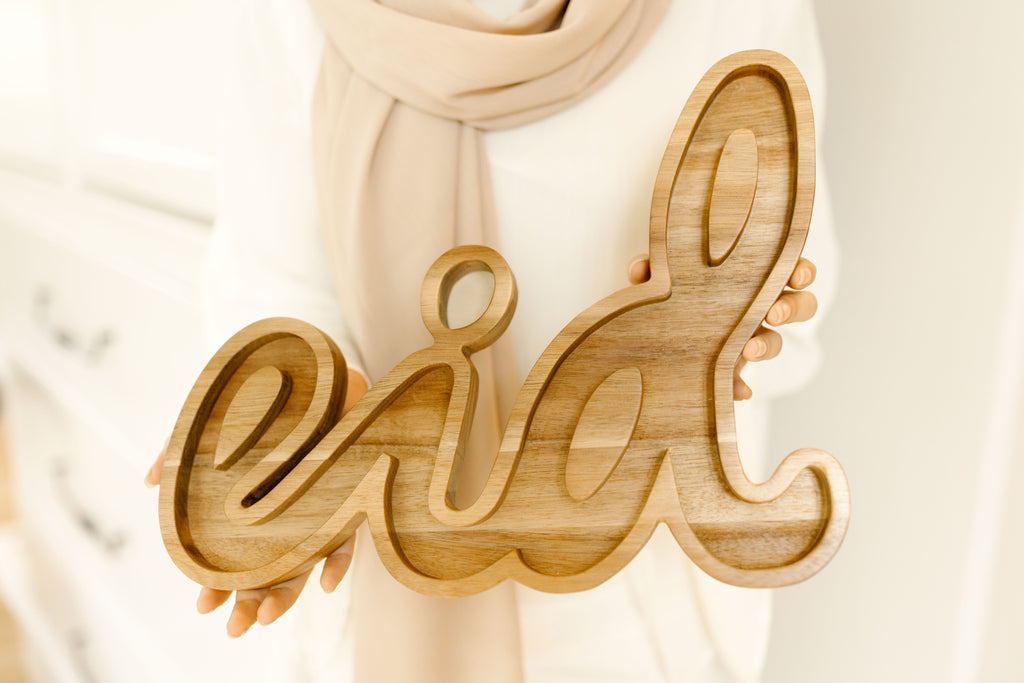 Eid Wooden Serving Tray, food tray, Eid, Holiday, RamadanEid gifts and traditions, Islamic holidays, Ramadan fasting, Eid, 
