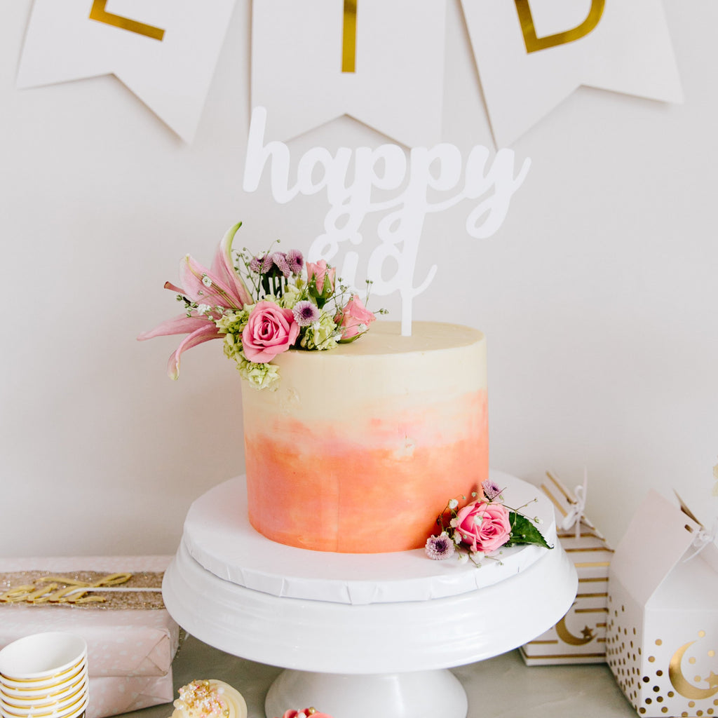Acrylic 'Happy Eid' Cake Topper. Decor, Party, Eid, Cake,  Eid, Ramadan, decor, party, Eid gifts and traditions, Islamic holidays, Ramadan fasting, Eid, Ramadan, Party, Decor, Holiday, Celebrate