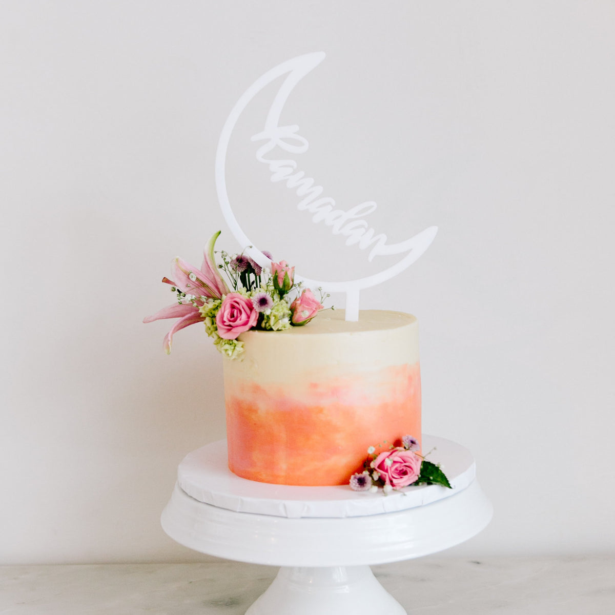 Acrylic ‘Ramadan’ Crescent Cake Topper – Amasi Decor